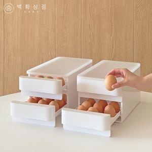 백화상점 2단 계란 수납함 냉장고 에그 트레이 홀더 통 보관함 32칸