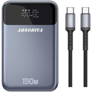 ARSOBIYA 130W 초고속 충전 보조배터리 20000mAh PD PPS 노트북 충전 배터리 + 100W 케