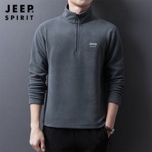 JEEP 남성용 스탠드 칼라 스웨트셔츠