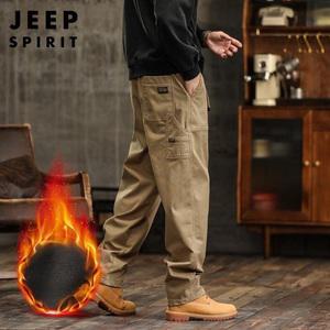 JEEP 남자 겨울 기모 카고 슬랙스