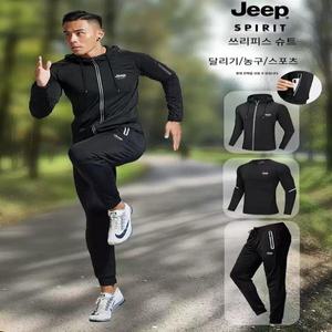 JEEPSPIRIT 트레이닝복 세트 남자 루즈핏 캐주얼 피트니스  조깅복
