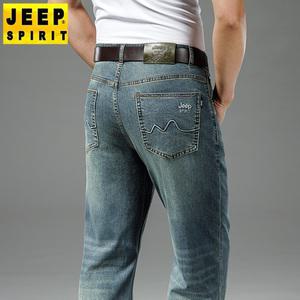 jeep 지프 봄 여름 남성 청바지 스트레이트 팬츠 자수 남자 빅사이즈 29-44