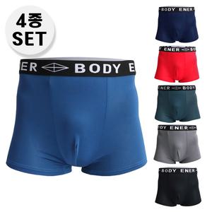 [4장세트] 남성 바디 사각팬티 사각드로즈 팬티(6color)