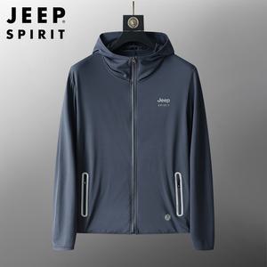 JEEP SPIRIT 남성 여름 경량 후드 집업 자외선 차단 재킷