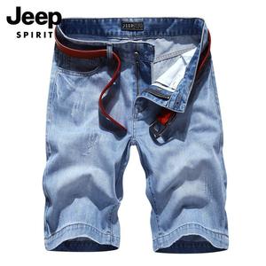 JEEP 지프 남자 청반바지 데님 5부 연청 여름 청바지
