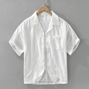 여름 셔츠 남성 캐주얼한 포켓 반팔 루즈핏 셔츠
