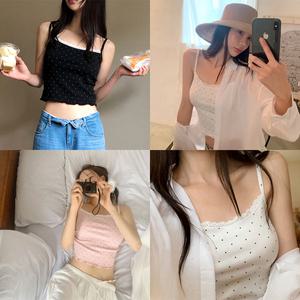 [모코블링] 도트 레이스 나시 #끈나시 #물결나시 #도트나시 #레이스나시 #세미크롭나시