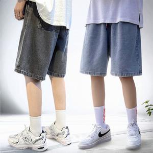 남성 청반바지 여름용 남자 5부 허리밴딩 반바지