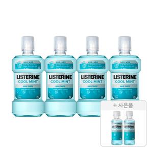 리스테린 쿨민트 마일드, 750ml, 4개 + 증정(쿨민트 마일드, 100ml, 2개)
