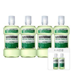 리스테린 그린티 마일드, 750ml, 4개 + 증정(그린티 마일드, 100ml, 2개)