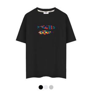 3+1/제네브 국내생산 쿨코튼 20수 반팔티셔츠 컬러물고기/M~3XL까지