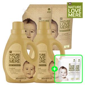 아기세탁세제 용기형 1800ml 2개+1300ml 2팩+[GIFT]유연제 850ml 2팩 총 6개[향선택가