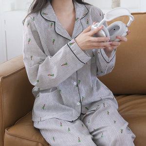 (긴팔) 당근 스트라이프 긴팔 잠옷 파자마 홈웨어