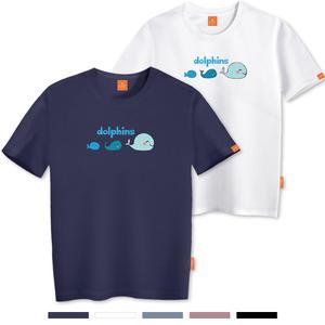 엘라모 패밀리돌핀 반팔 티셔츠 남녀공용 빅사이즈 S~4XL