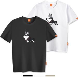 엘라모 블랙코기 반팔 티셔츠 남녀공용 빅사이즈 S~4XL