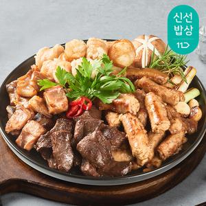 곱창파는청년들 한우모듬세트 890g 3~4인(곱창 200g x 2팩, 대창230g , 염통230g 소스
