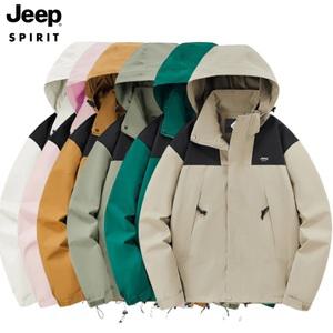 JEEP SPIRIT 남녀공용 봄가을 얇은 바람막이 초경량 타공 자켓 남성 등산복
