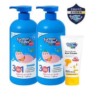 포멀비 키즈 3in1 딸기향 1000ml 2개 + 아토크림 120ml