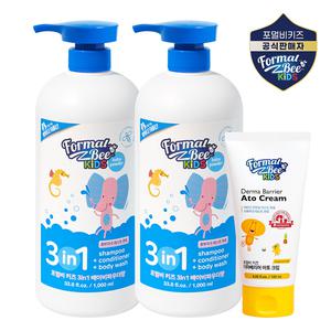 포멀비 키즈 3in1 베이비파우더향 1000ml 2개 + 아토크림 120ml