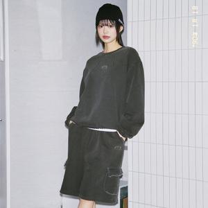 [세트상품] 스몰 로고 피그먼트 스웨트 셔츠 + 카고 하프팬츠