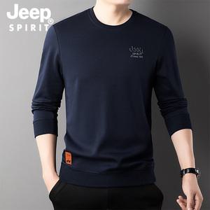 JEEP 남성 긴팔 라운드넥 티셔츠 스웨트 캐주얼 티셔츠