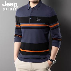 JEEP 남성 가을 겨울 긴팔 패션 캐주얼 부드러운 원단 느슨한 올 매치 남자 긴팔티