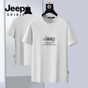 JEEP 지프 남성 봄여름 라운드 반팔 티셔츠/반팔티/흰티/흰색면티/기본티/남자