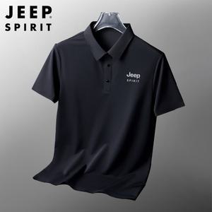 JEEP SPIRIT 여름 남성 슬림핏 카라 쿨 반팔 티셔츠