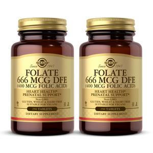 2개 솔가 엽산 400 mcg Folate 666 mcg 250 타블렛 영양제 임신 출산 임산부 Solgar