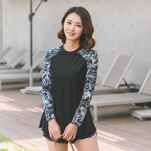 조이마담S7044 라인 플라워 래쉬가드 상의 50대60대중년여성 빅사이즈수영복