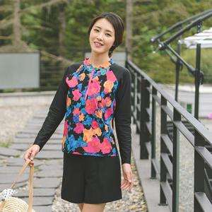 조이마담S7055 모자이크 장미 수영복 세트 50대60대중년여성 빅사이즈래쉬가드