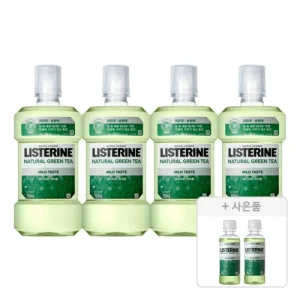 리스테린 그린티 마일드, 750ml, 4개 + 증정(그린티 마일드, 100ml, 2개)