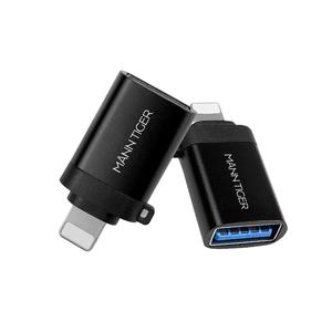 [1개+2개] 만타이거 USB3.0 to 라이트닝 8핀 OTG 변환 젠더 고속충전 블랙
