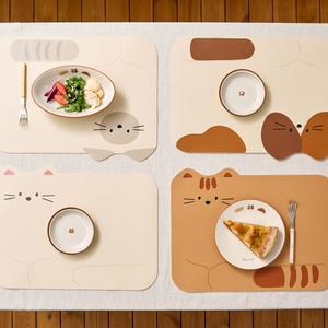[모던하우스] ON L 뚱냥이 레더룩 식탁매트 4PSET