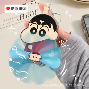짱구 코끼리 수동 선풍기 키링 가방고리