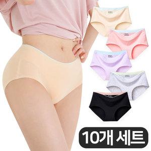 [10개 세트] 순면 심리스 코튼 팬티 10p 노라인 무봉제