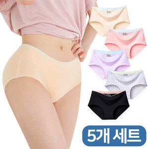 [5개 세트] 심리스 코튼 팬티 5p 노라인 무봉제