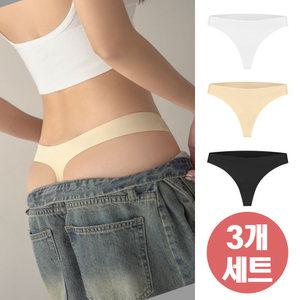 [3개 세트] 심리스 티팬티 여성 T팬티 끈 누디 속옷 이너웨어