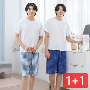 버팔로 인견 5부 남자 파자마 2매/잠옷/홈웨어/여름파자마/파자마바지