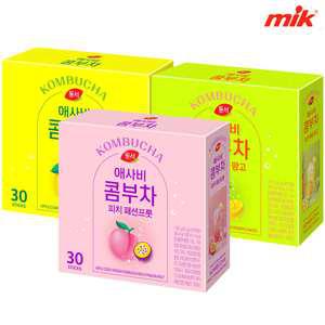 동서 애사비 콤부차 3종 30T X 3개 [레몬라임/피치패션프룻/파인애플망고]