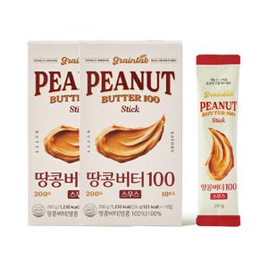 그레인랩 땅콩버터 스틱 100 스무스 20g, 10입, 2개