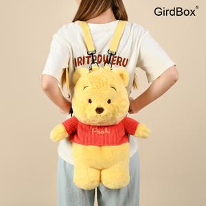 GirdBox 디즈니 정품 푸우 곰 책가방 플러시 인형 대용량 귀여운 백팩 학생 여학생 생