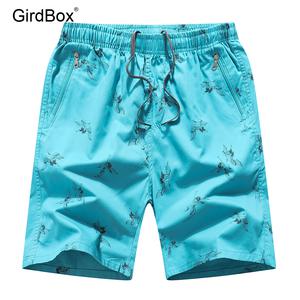 남자반바지 여름면 린넨 5부 GirdBox 프린팅 쿨링 냉장고바지 해변가 외출용