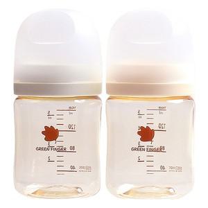 그린핑거 베베그로우 PPSU 젖병 트윈팩 크림민트 160ml 노꼭지 +수유패드