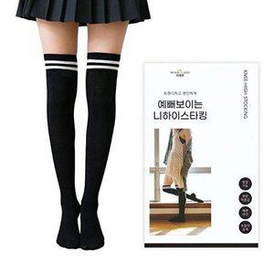 [셀러허브 1][HYD40JM3_51JA]투톤 니하이 스타킹