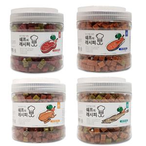 펫슐랭 쉐프의 레시피 800g 소고기 연어 오리 황태 4종맛