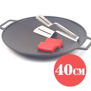 키친아트 대용량 인덕션 그리들팬 40cm+실리콘손잡이+양면뒤집개
