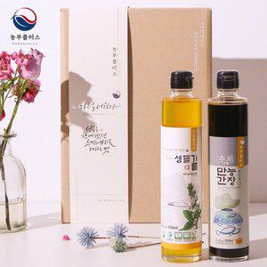 [경북고향장터 사이소]국산 냉압착 생들기름 만능어간장 300ml 2병 선물세트 [ 농부플러스 ]