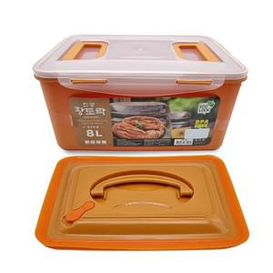 황토락 김치통 6호 중 8L 누름판포함 절임 밀폐용기