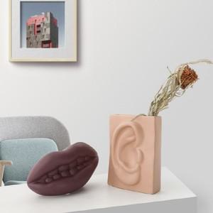 유니크 인테리어 입술 귀 화병 오브제 꽃병 세트